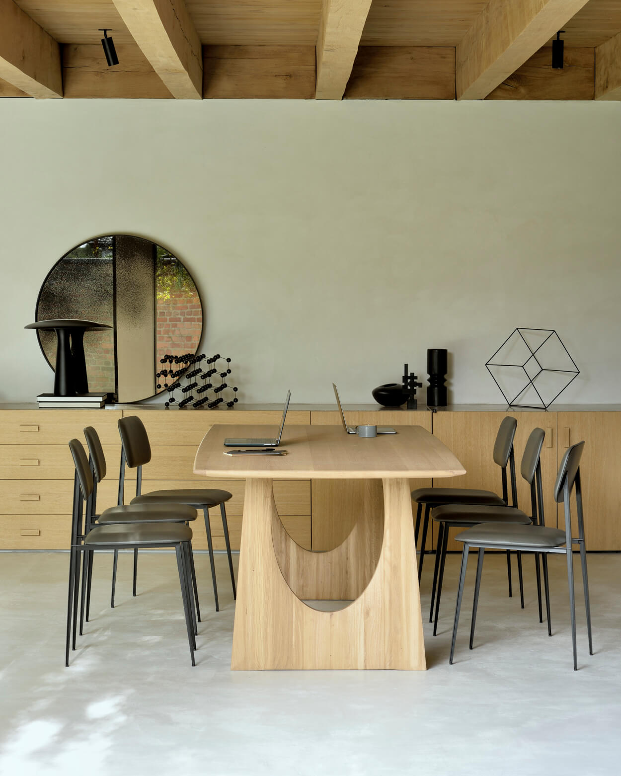 Ethnicraft Oak Geometric Dining Table ICFF