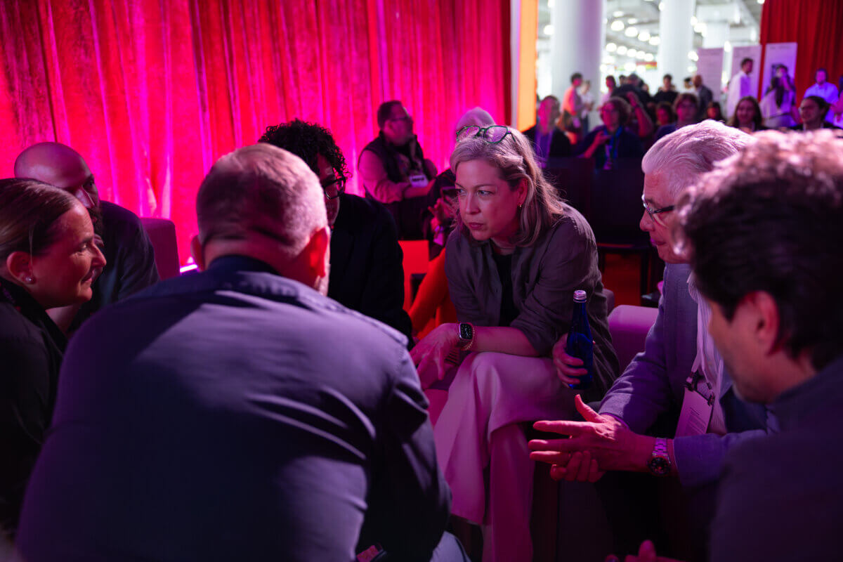 Judges deliberating for the Emerging Designers Showcase and Best of Launch Pad Winners