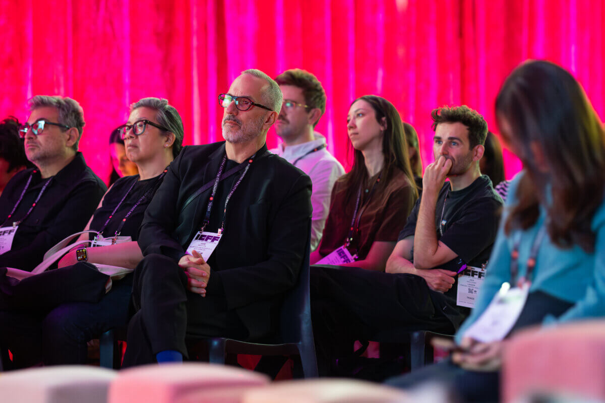 An interested crowd listens to the Provocations for the Future of Design Talk at ICFF 2025