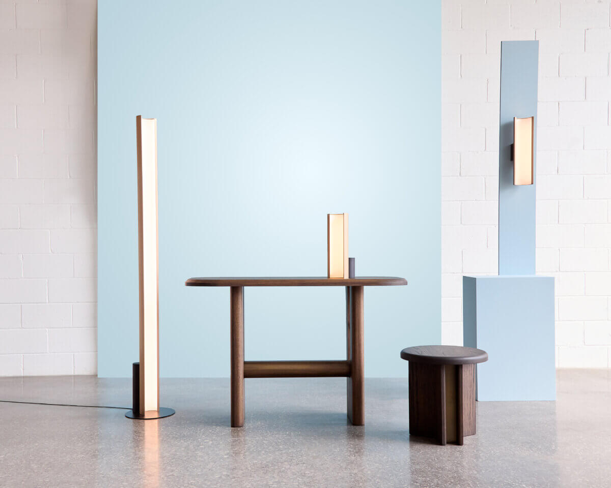 anony Pola Champagne Linear Floor and Table Sconce (photo credit: Ryan McCoy)