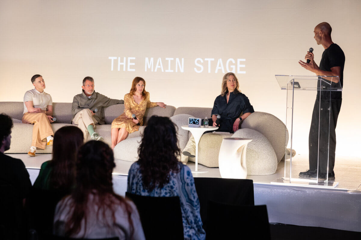 Jenna Bascom Photography - Image of Joey Aji presenting on the Main Stage at ICFF 2026's Emerging Designers Live Spotlight