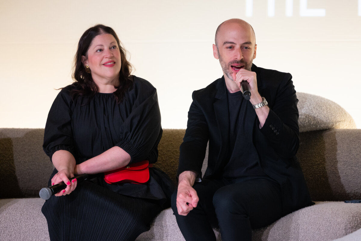 Dan Rubinstein speaking on stage at ICFF 2026; The State of Affairs in Design Media