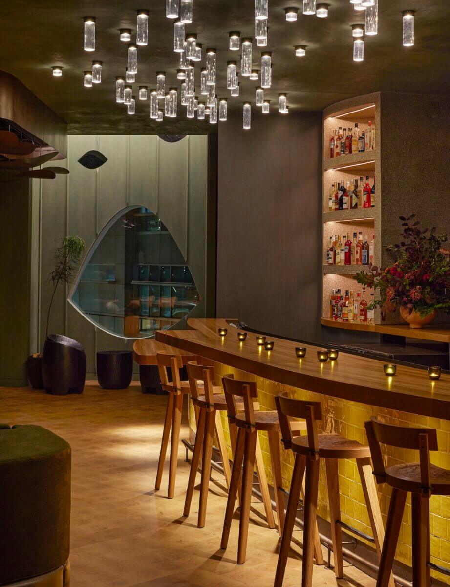 The Stellar Jay Bar and FOWLER Starry Night fixtures at Populus, Denver (Image courtesy of FOWLER, photographed by Yoshihiro Makino)