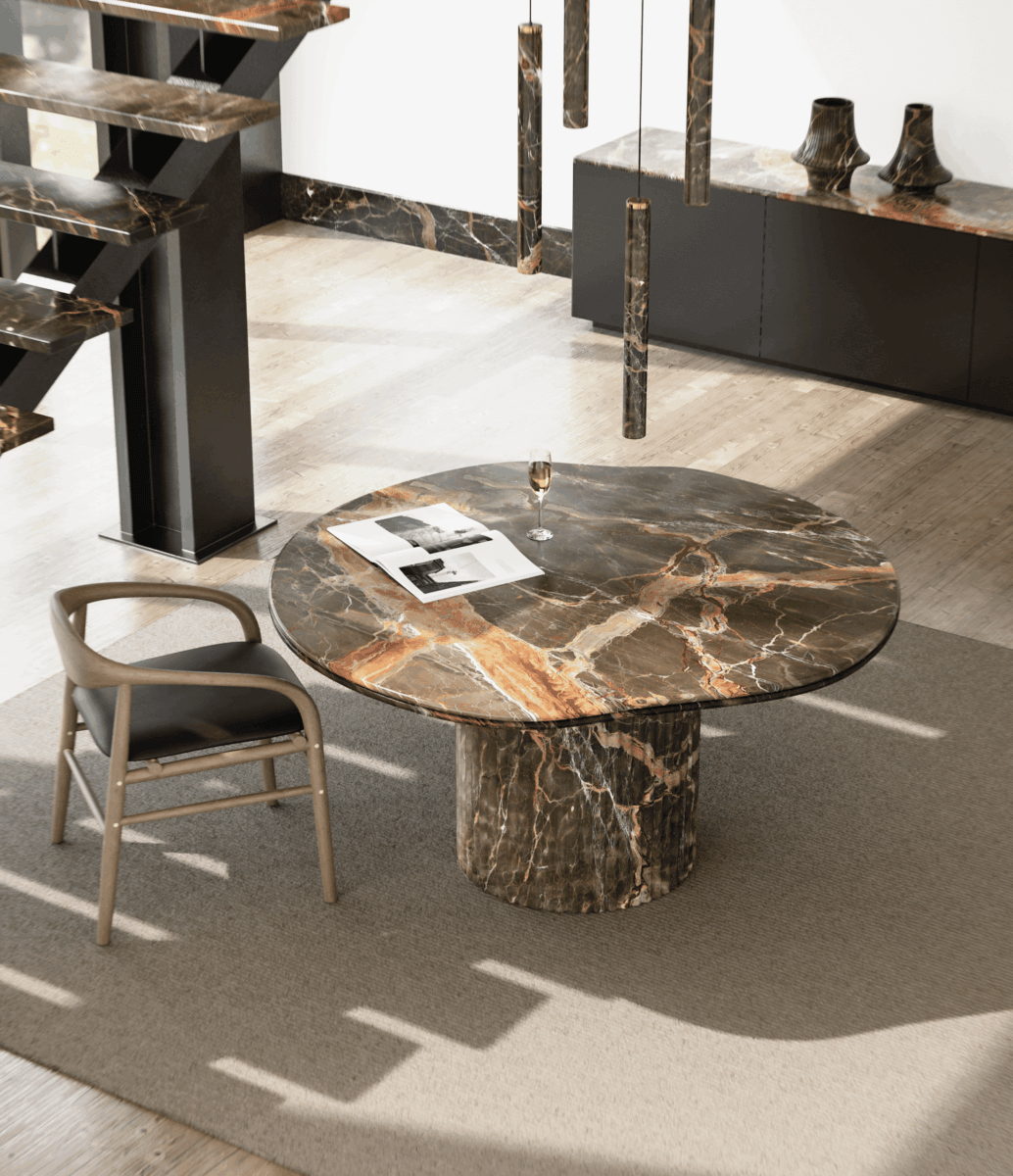 Pistore Marmi; Aura Table with Chair