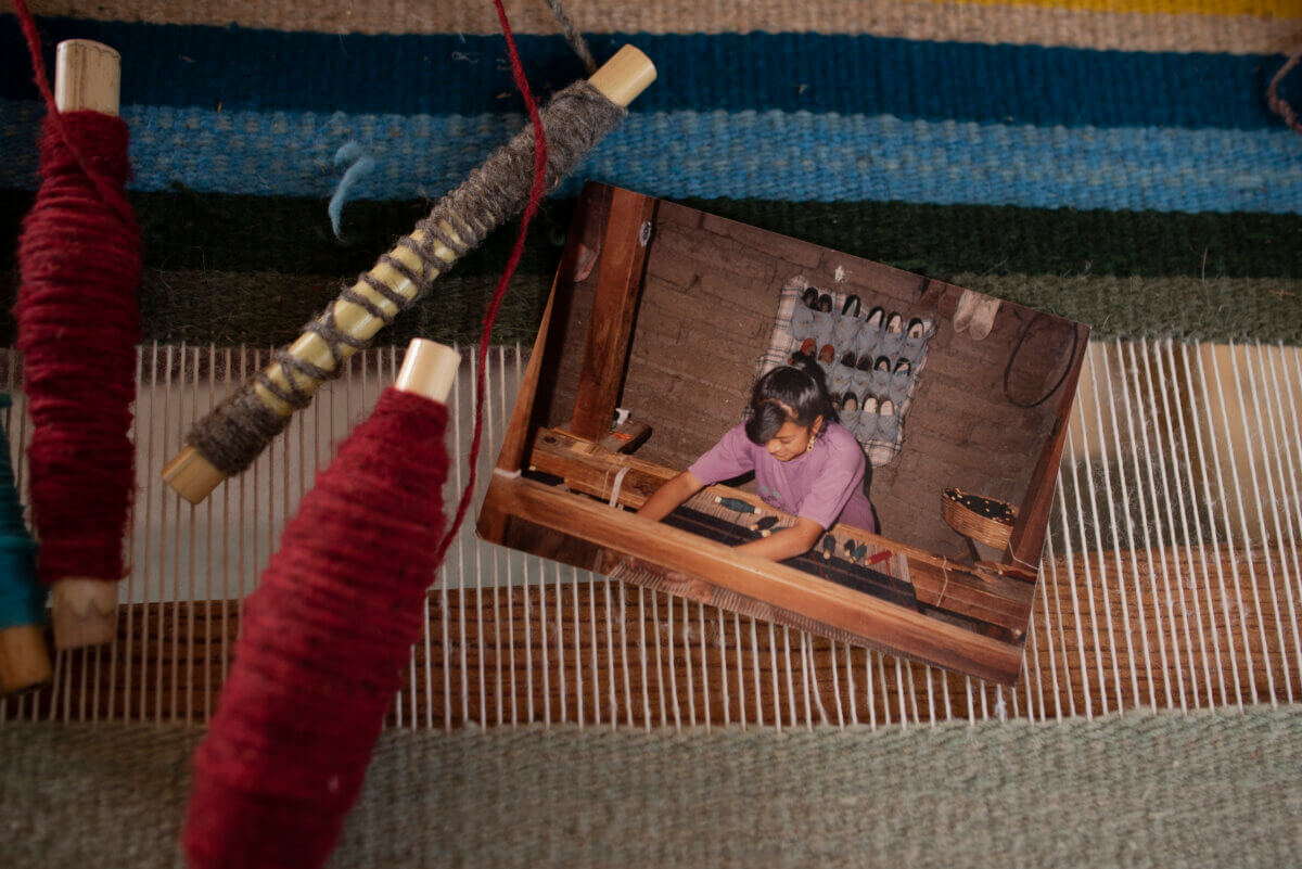 Design Week Mexico - Woven Textile with Photo of Woman layered on top
