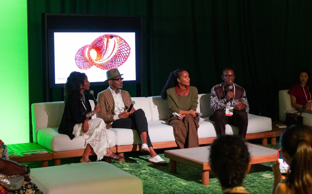 Shirley Rafina, Paul Jeffrey, Lani Adeoye, and Kwadwo Som-Pimpong in the Oasis for the African Artistry in Contemporary Deisgn Talk
